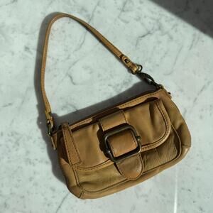 Banana Republic Tan Leather Wristlet Shoulder Bag Vintage 2007